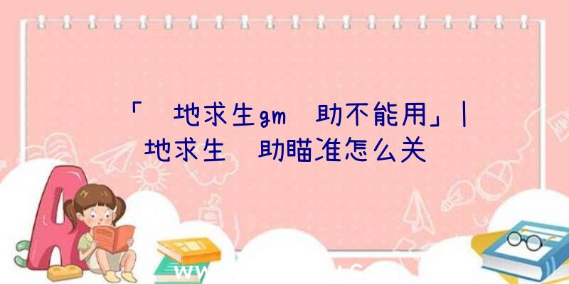 「绝地求生gm辅助不能用」|绝地求生辅助瞄准怎么关闭